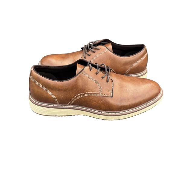 Steve Madden P-Jansen Cognac Brown Oxfords Dress Office Mens Shoes Size 9 NWB - Picture 3 of 6